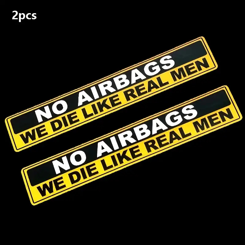 Cycling Quote - 2pcs Caution NO AIRBAGS We Die