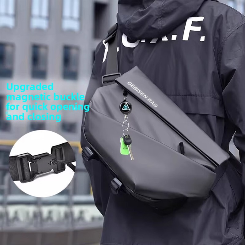 Cycling Commuter Bag - Magnetic Buckle Men Crossbody Bag, Large
