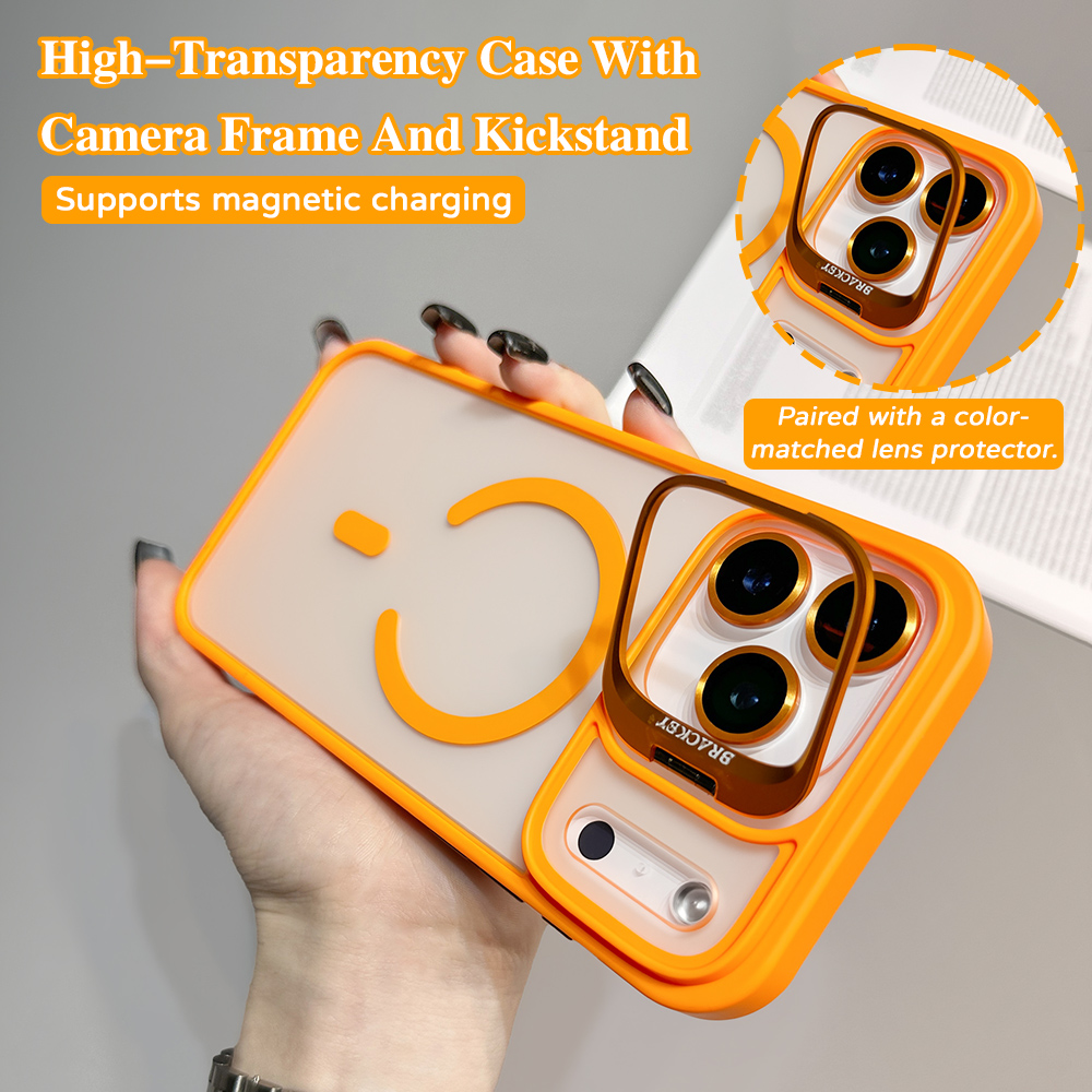 Kickstand Adjustable - Lens Kickstand Magnetic Phone Case for