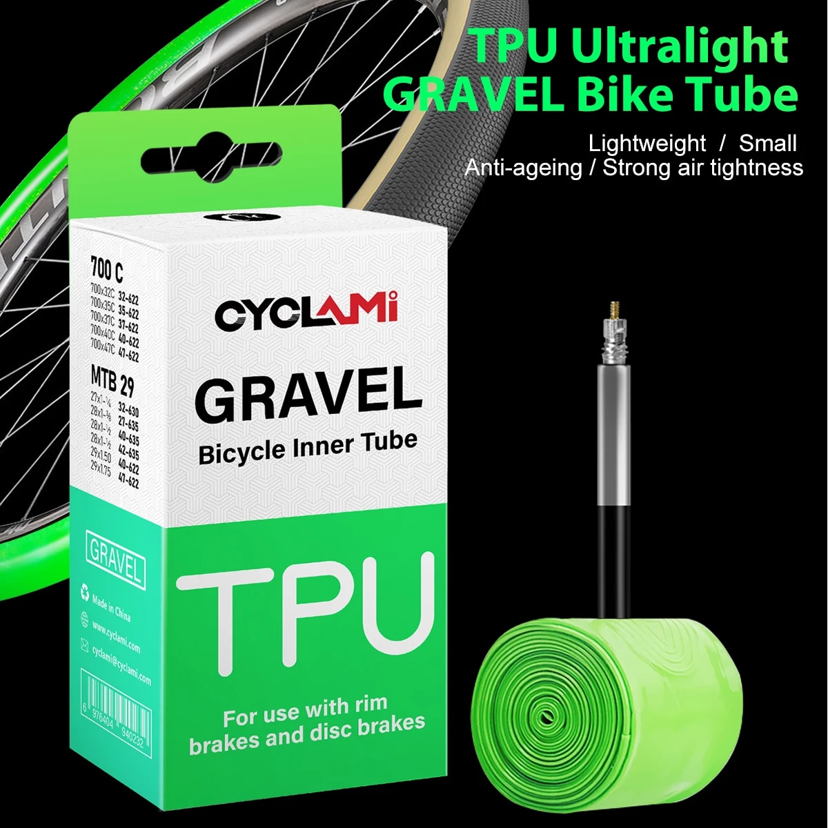 CYCLAMI Ultralight Road MTB 29 - Inner Tube 700C recension och pris