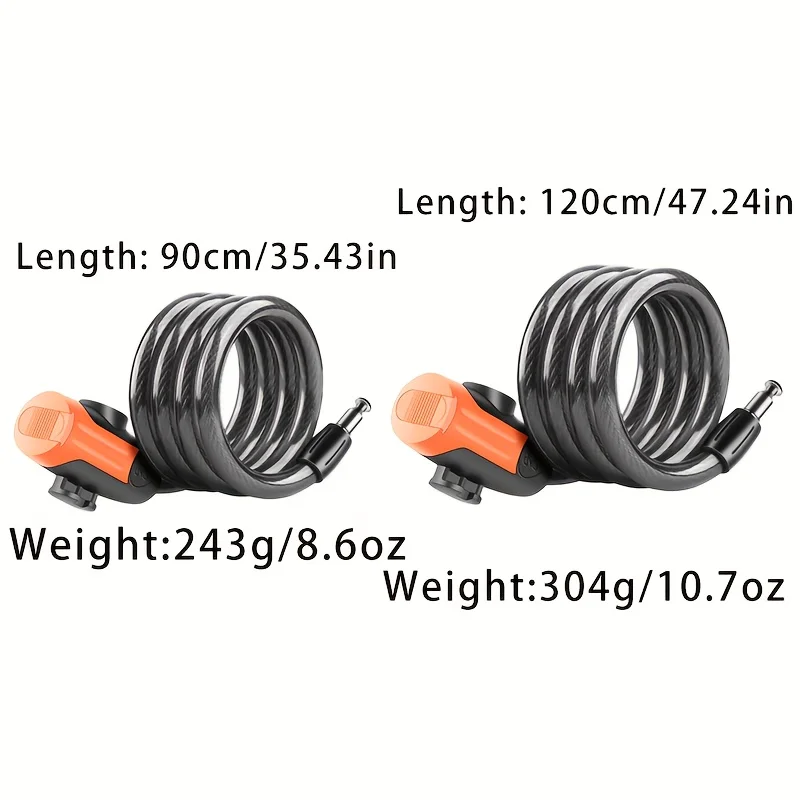1SET Anti-Cut PVC Coated Keyed - Cable Lock Flexible recension och pris