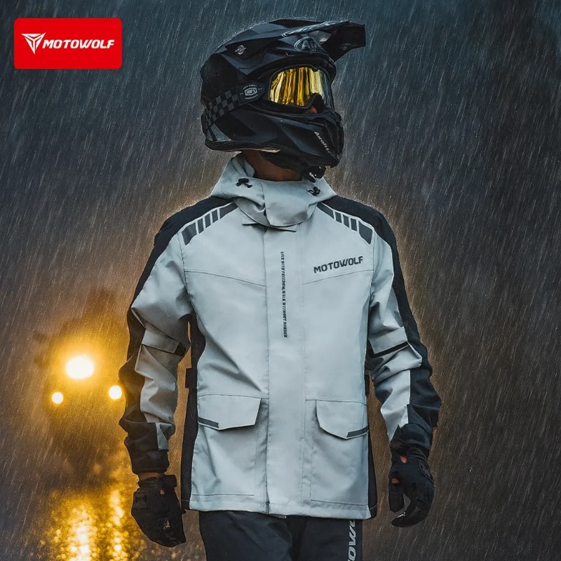 Motowolf Reflective Motorcycle - Cycling Commuter Rain Jacket recension och pris