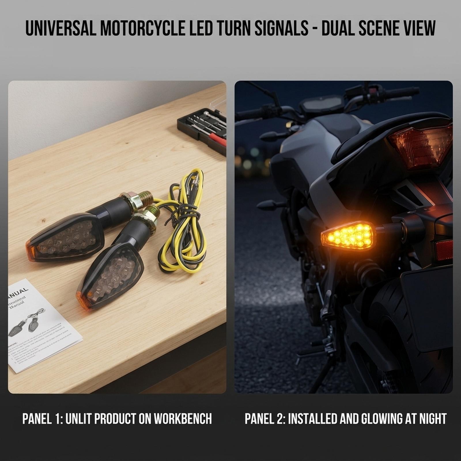 14 LED Motorcycle Turn Signal  - Bike Light Front Rear recension och pris
