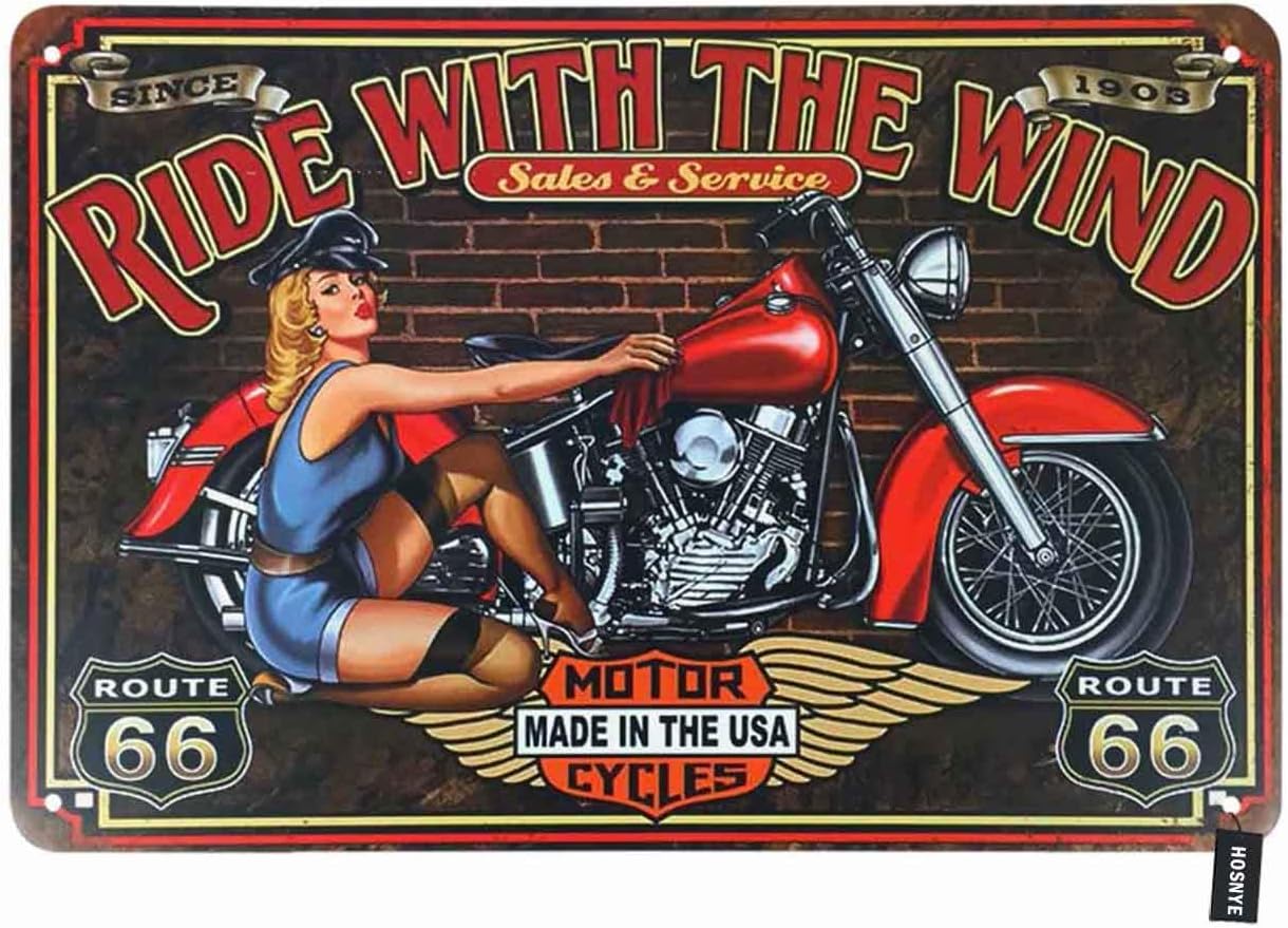 HOSNYE Motor Cycles Pin Up Gir - Cycling Quote recension och pris