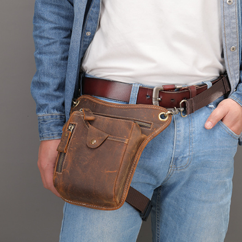 Vintage Pu Leather Waist Pack  - Cycling Commuter Bag recension och pris
