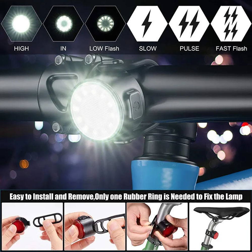 USB Rechargeable Waterproof LE - Bike Light Front Rear recension och pris