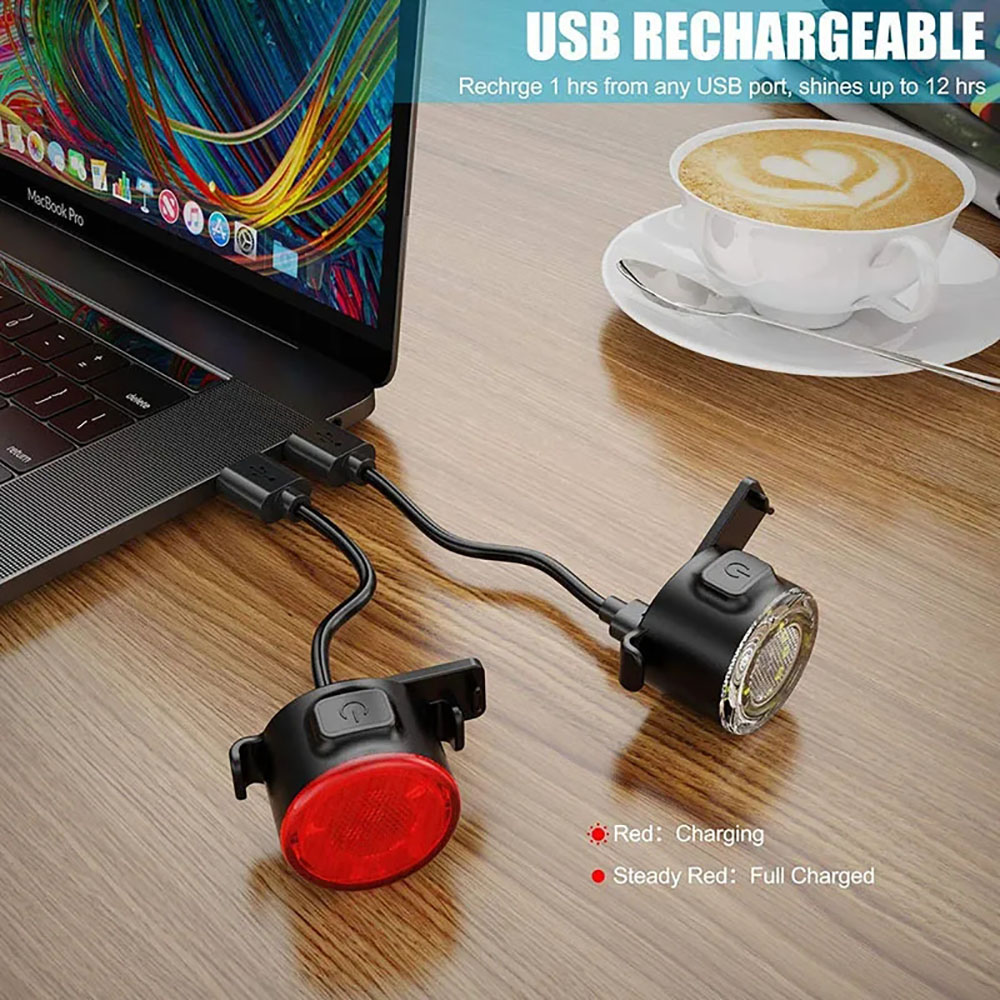 USB Rechargeable Waterproof LE - Bike Light Front Rear recension och pris